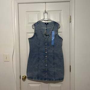 Stylish Frye Blue Denim Front Button Mini Dress NWT